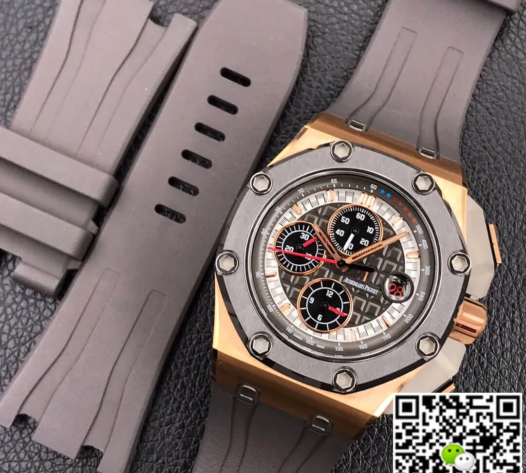 Audemars Piguet Royal Oak Offshore 26568OM.OO.A004CA.01 JF Factory 1:1 Best Edition Replica Watch Brown Strap
